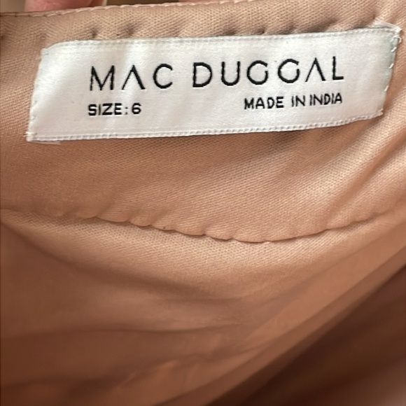 Mac Duggal Sequined Cut Out Ruffled Cap Sleeve Lace Up Back Gown Gold Sz 6 - Picture 12 of 16